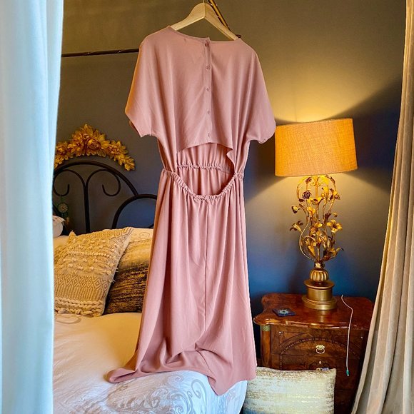 Oak & Fort Blush Pink Back Cut Out Maxi Dress - Picture 7 of 10